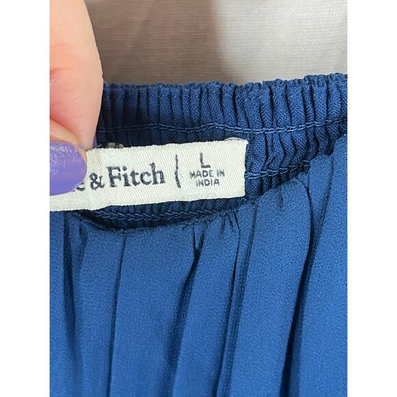Abercrombie & Fitch long sleeve Babydoll mini dress in blue, size L, EUC - Picture 3 of 12